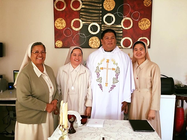Fr Gerald with Daughters of Divine Zeal, Australia