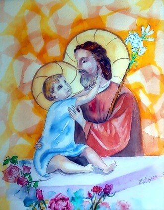 St Joseph and baby Jesus