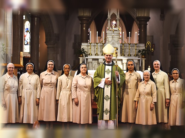 Archbishop Peter A Comensoli with the Daughters of Divine Zeal at St Ignatius' Church, Richmond Australia